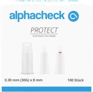 Alphacheck Protect Sicherheits-Pen-Nadel 30 Gx8 Mm - (100 St) - PZN 17197998