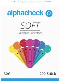 Alphacheck Soft Rainbow Lanzetten 30G - 200 St. - (200 St) - PZN 14436988