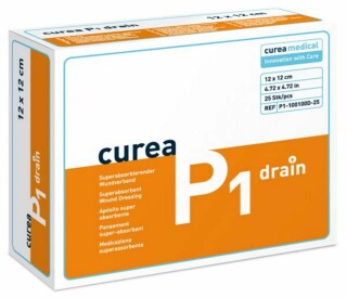 Curea P1 Drain 12X12Cm Superabsorb. Wundauflage - (25 St) - PZN 06563431