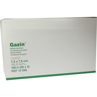 Gazin Kompresse 7.5X7.5Cm 12Fach Mittel Steril - (20X5 St) - PZN 08788915