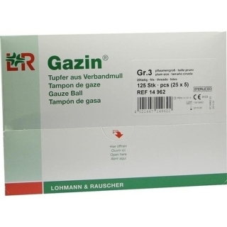 Gazin Schlinggazetupfer Pflaume2+3 Steril M.Schutz - (125 St) - PZN 01232215