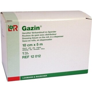 Gazin Verbandmull Gerollt Im Spender 10Cmx5M - (1 St) - PZN 01835971