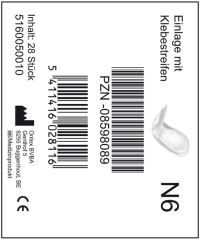 N6 Einlage Mit Klebestreifen - (6X28 St) - PZN 08598008