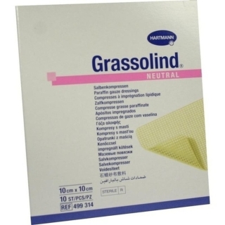 Grassolind Salbenkompressen Steril 10X10Cm - (10 St) - PZN 03245630
